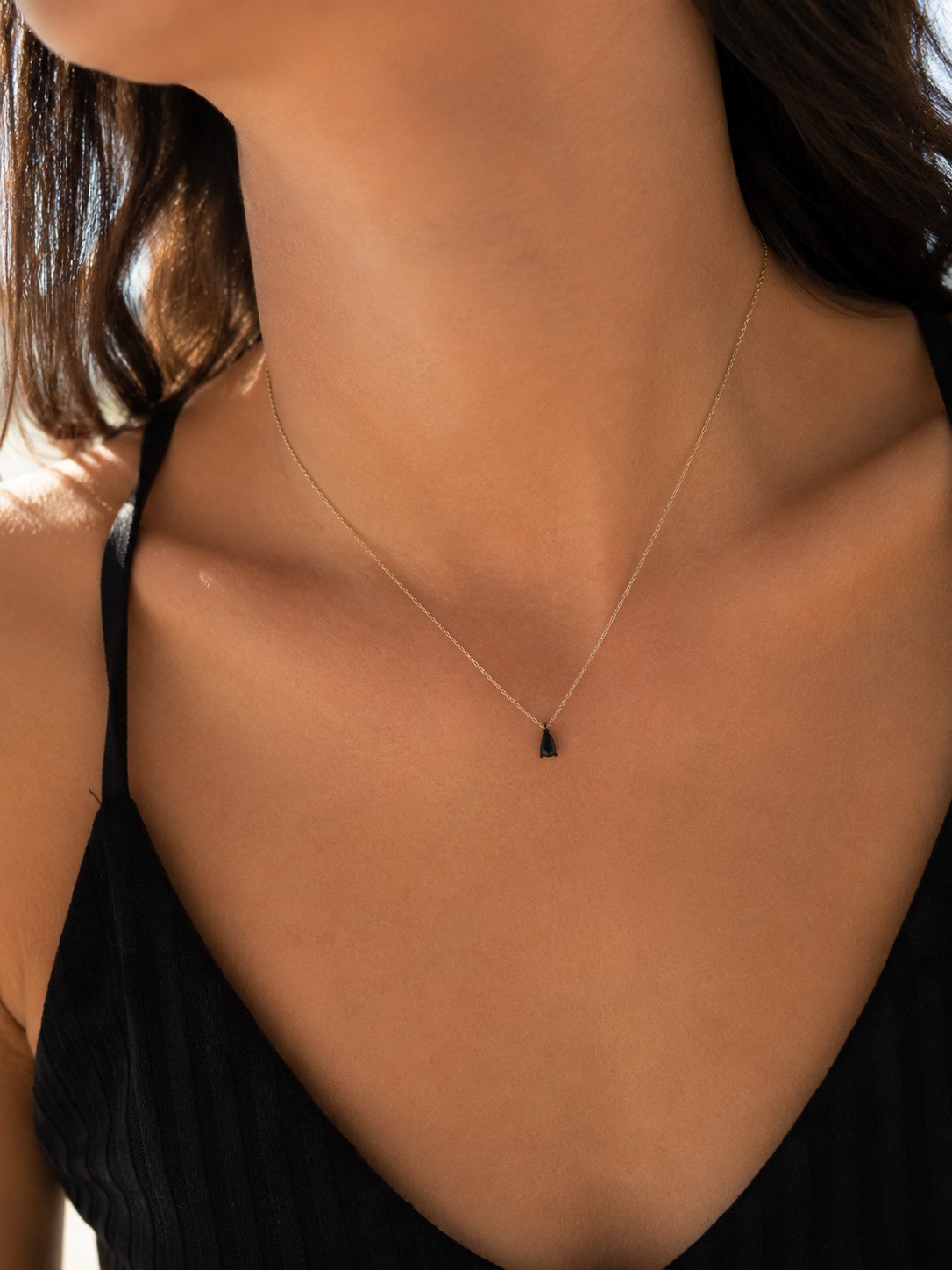 Mini Onyx Damla Kolye - alternatif